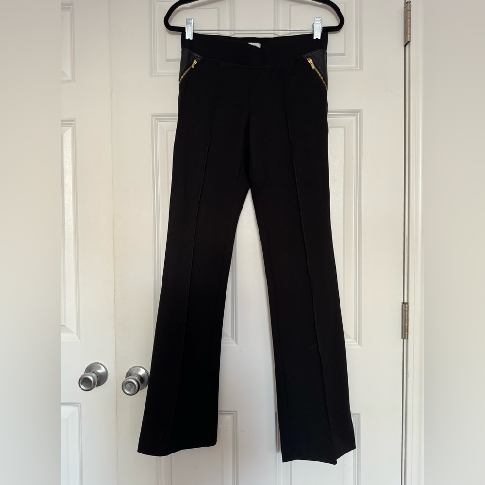 Cache Black Pants/Trousers, Faux Leather Accents, Brand New with Tags, Size M
